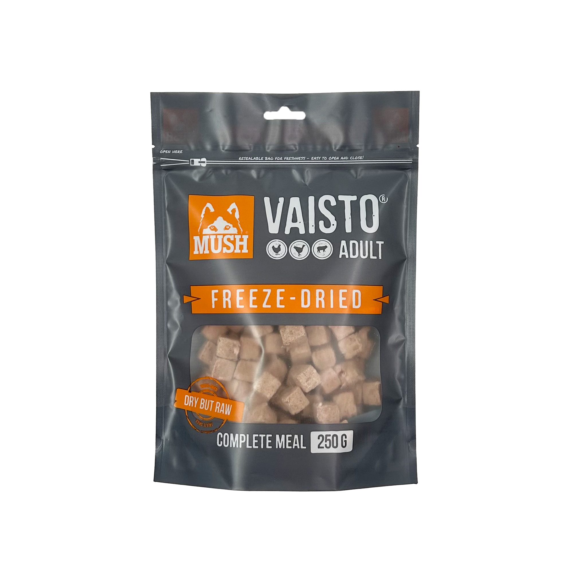 MUSH Vaisto® Grå Freeze-Dried – energirigt frysetørret hundefoder